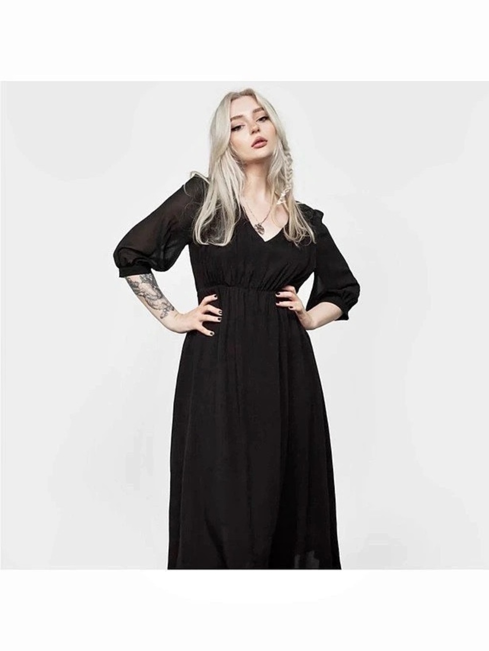 Disturbia Black Midi Dress Size 12 Like New
